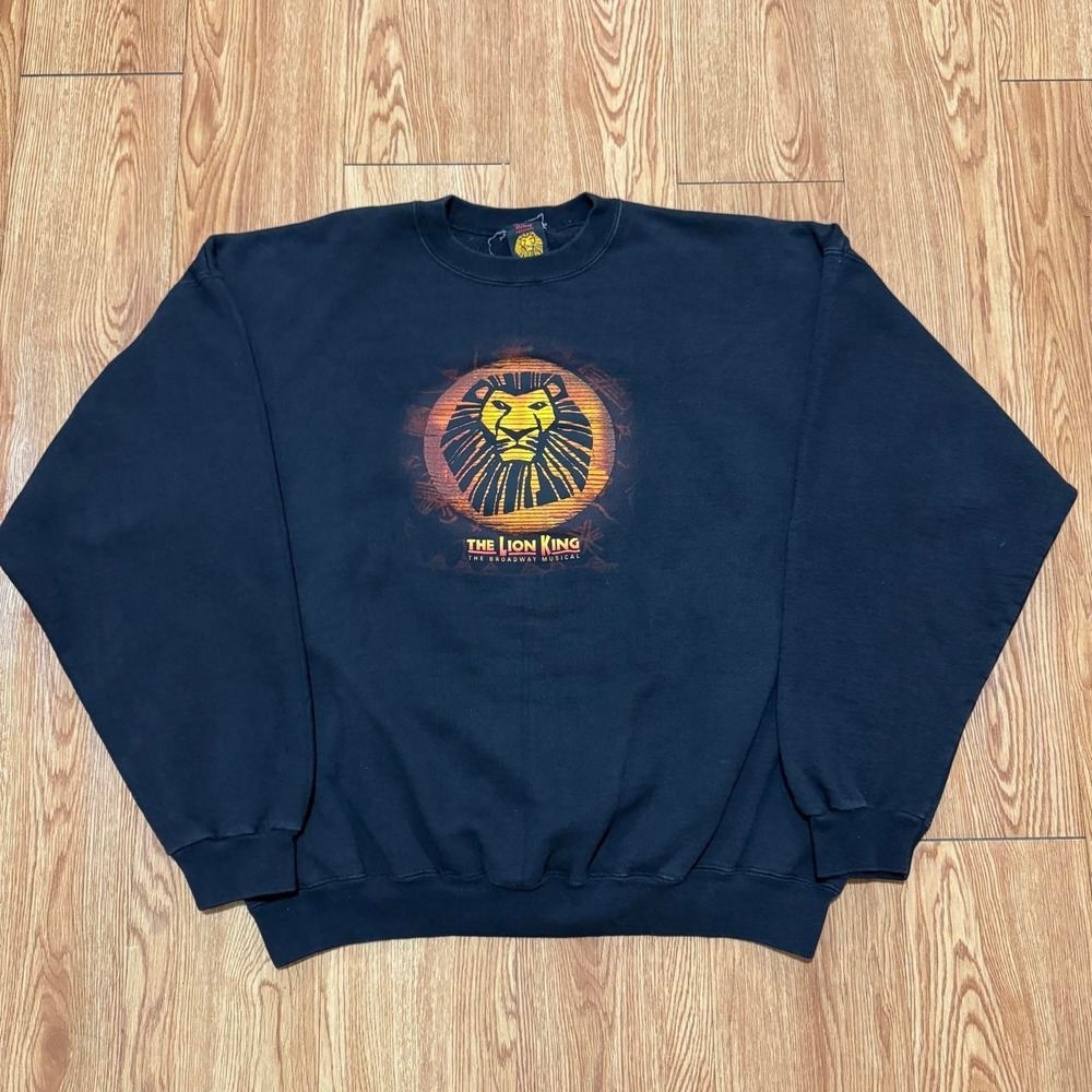 Vintage The Lion King Men's Sweatshirt XL Broadway Musical 90s Black
